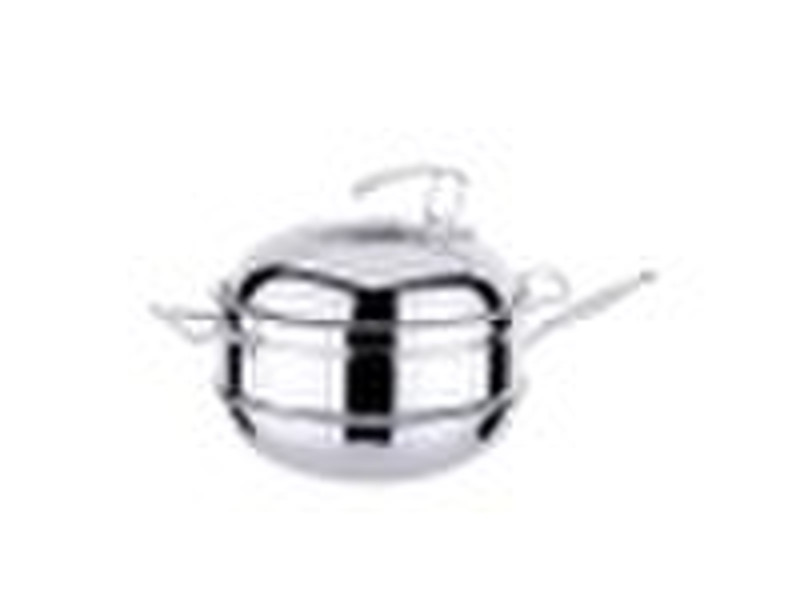 Stainless steel castiron handle steam pot