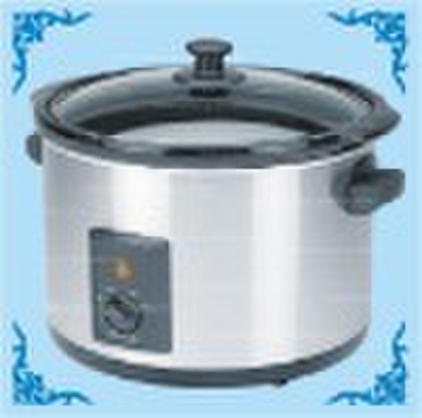 5.0qt Round Stainless Steel Slow Cooker