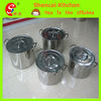 8pcs Stainless Steel Shallow Stock Pot Sets