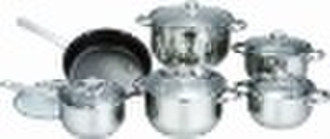 12pcs stainless steel cookware set(stock pot,casse