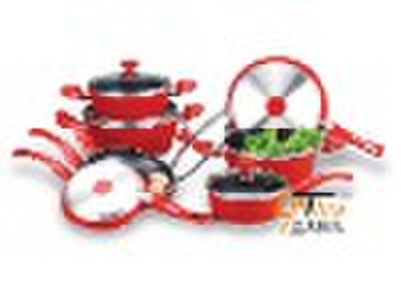 13pcs aluminium forging die-casting cookware set X