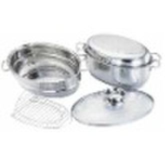 stainless cookware 5pcs Oval Roaster set