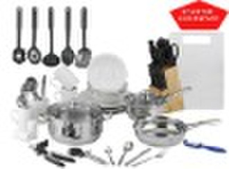 62-pc stainless starter cookware set