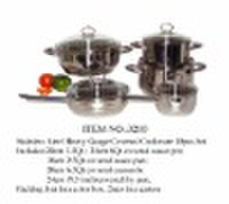 10PCS SET  HEAVY GAUGE STAINLESS STEEL POT