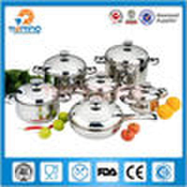 stainless steel 12 pcs cookware set