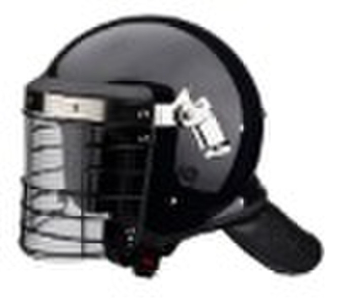 Riot control helmets with grid