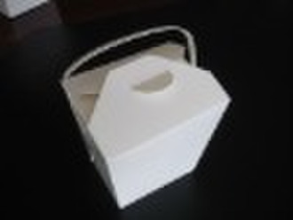 8/16/26/32oz square paper box with plastic handle