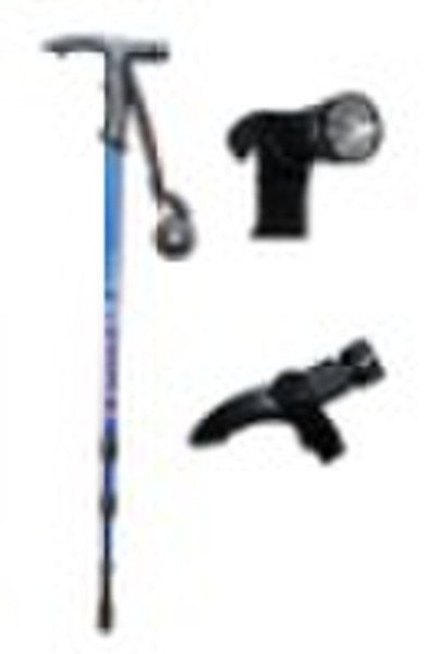 walking stick with compass and LED