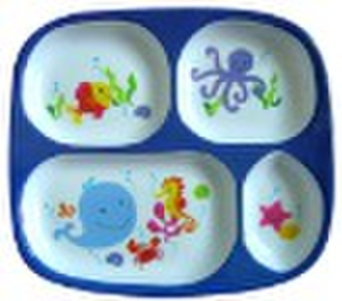 child's melamine divided dinner tray