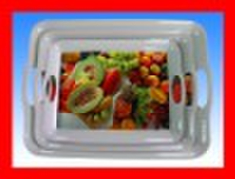 rectangle melamine tray with handle
