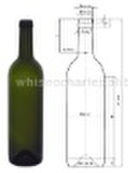 Glass wine bottle