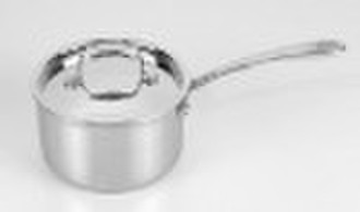 tri-ply stainless steel saucepan