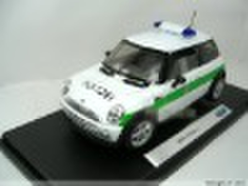 1/18 Alloy car Mini Cooper S Police car toy