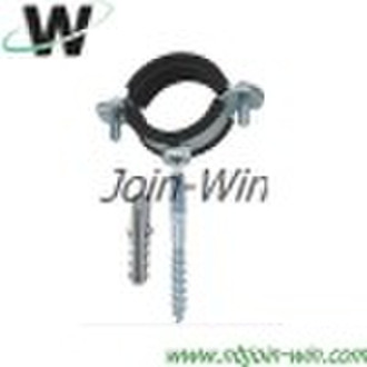 Galvanized Steel Pipe Clamp with rubber lining