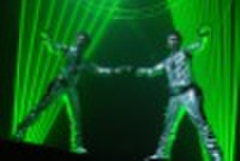 Green laserman dancing laser lighting show