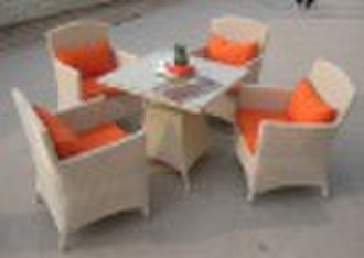 outdoor rattan chair and table