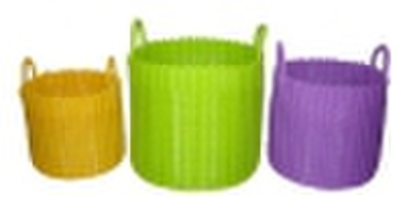 Plastic laundry basket
