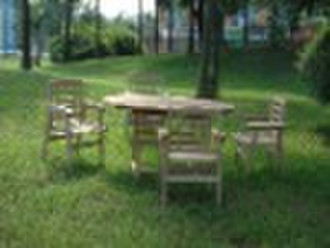 wooden outdoor  table and chairs