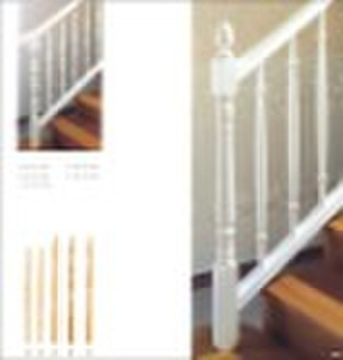 white wooden stair baluster