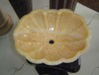 yellow marble sink