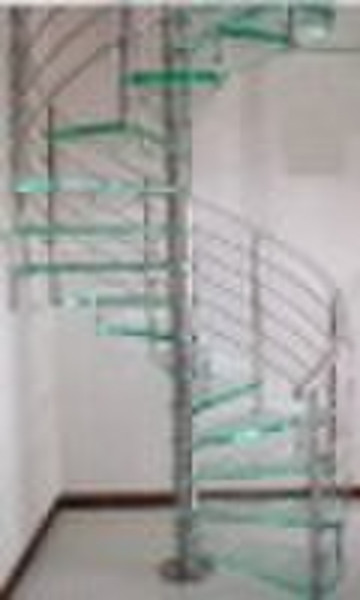 Spiral Glass Stainless Steel Stairs