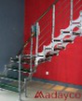 modular steel glass staircase