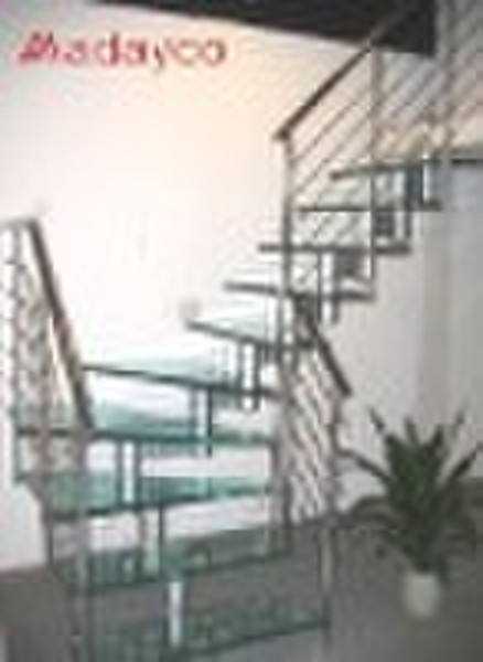 stainless steel glass stairs