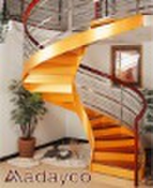 spiral wood steel stairs