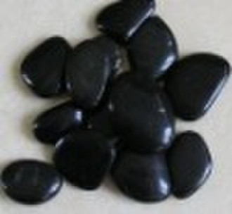 Black pebbles polished