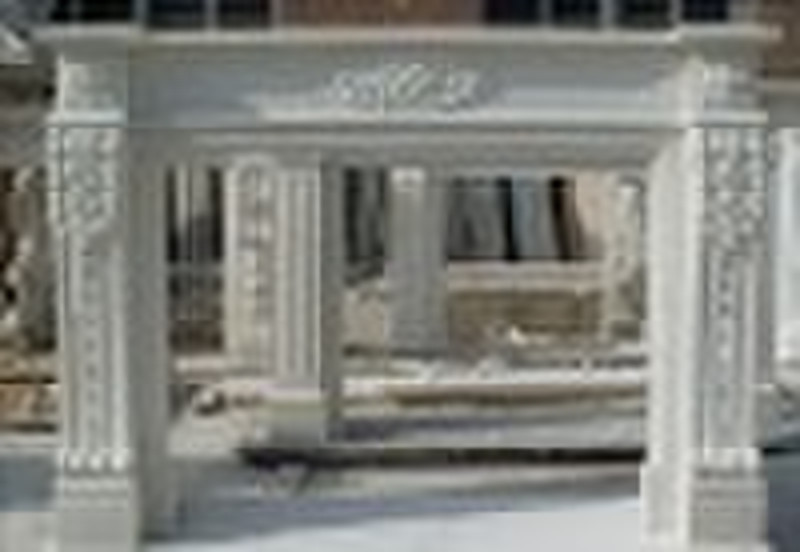 White Marble Carved Fireplace