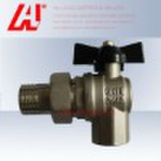 angle flow brass ball valve with union connection