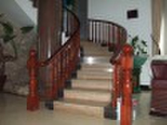 wooden staircase handrail