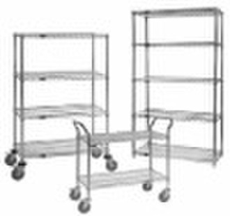 Industrial wire shelf, wire shelving with caster,g
