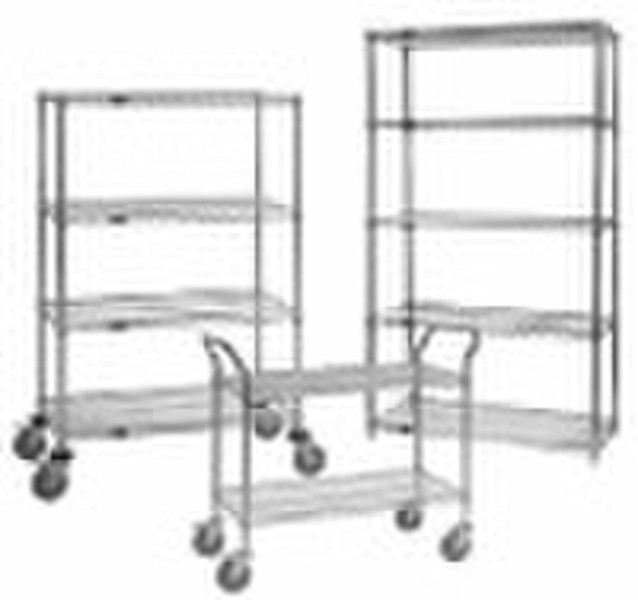 Industrial wire shelf, wire shelving with caster,g