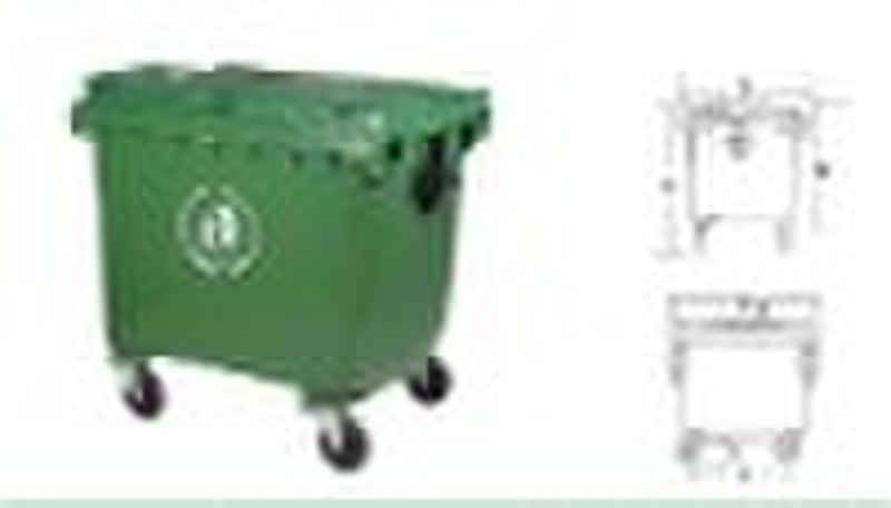 YDL-1100A-1,Plastic waste container 1100L with fou