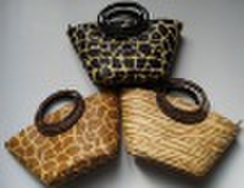 Leopard Papier Straw Bag