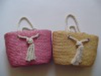 Natural elegant Wheat Straw Bags with knot