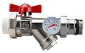 Ball valve with meter straight style manifold