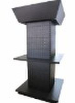 Columnar supermarket shelf save on space