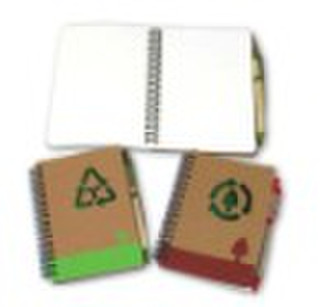 recycle notebook with pen