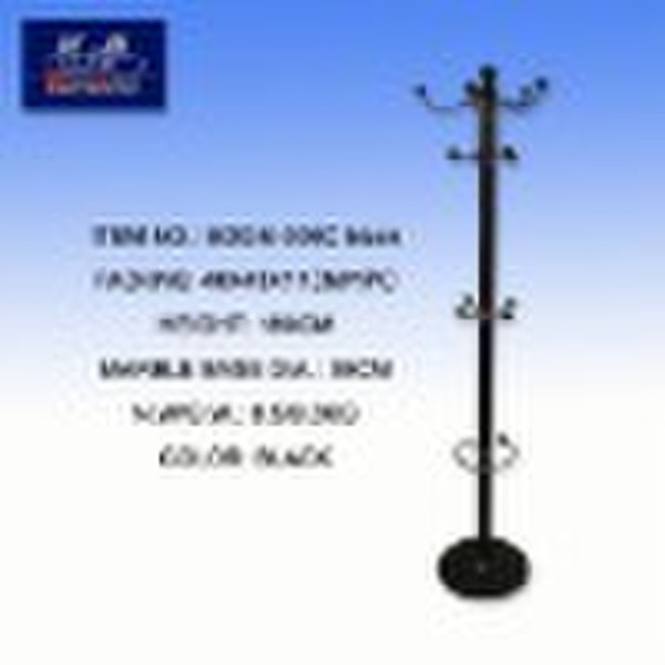 stainless steel and wooden coat stand