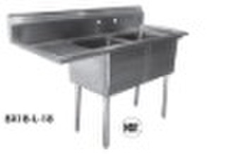 201/ 304 stainless steel double bowl sink