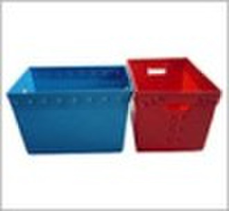 Nestable corrugated plastic box