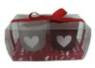 Glass Frosted and Silk Printing Tea Light Holders