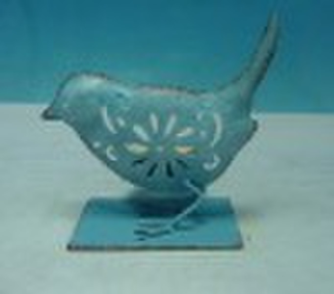 Metal bird tea light candle holder