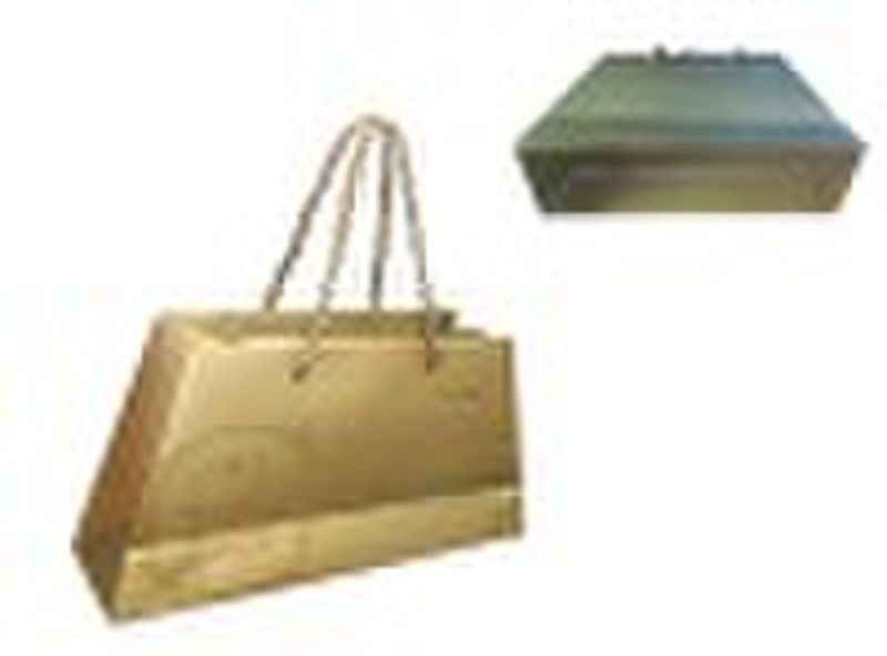 gold shopping bag