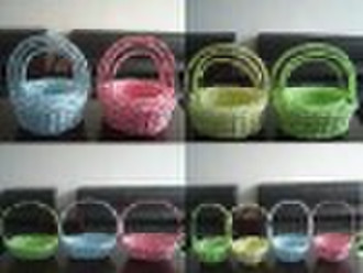 wicker baskets with long handle for packing gifts