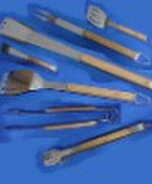 Barbeque tools with bamboo handle