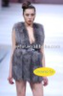 silver fox fur vest SS459