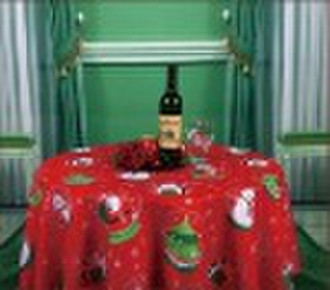 100% polyester X'mas designs printed table clo